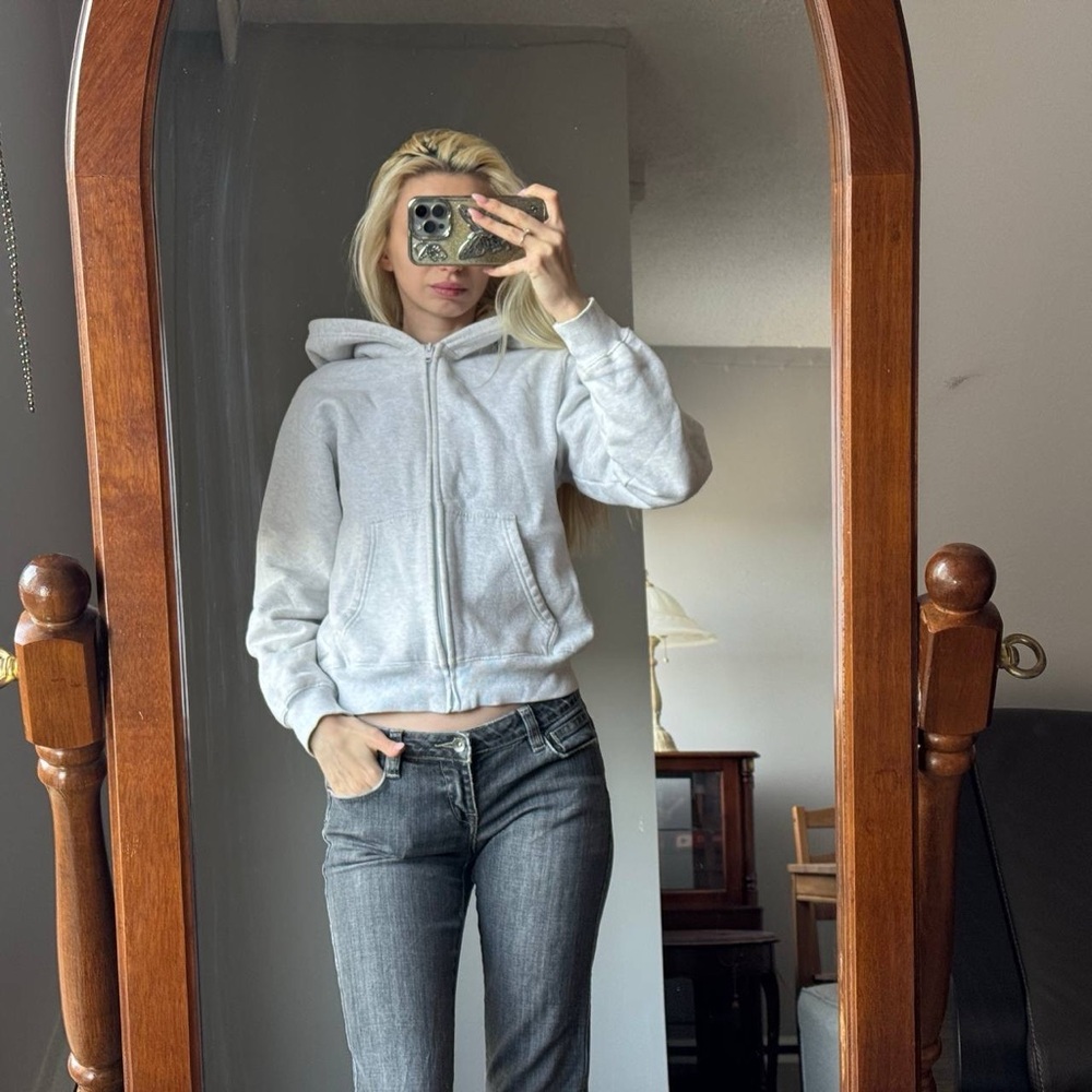 TNA Light Gray Zip-Up Hoodie